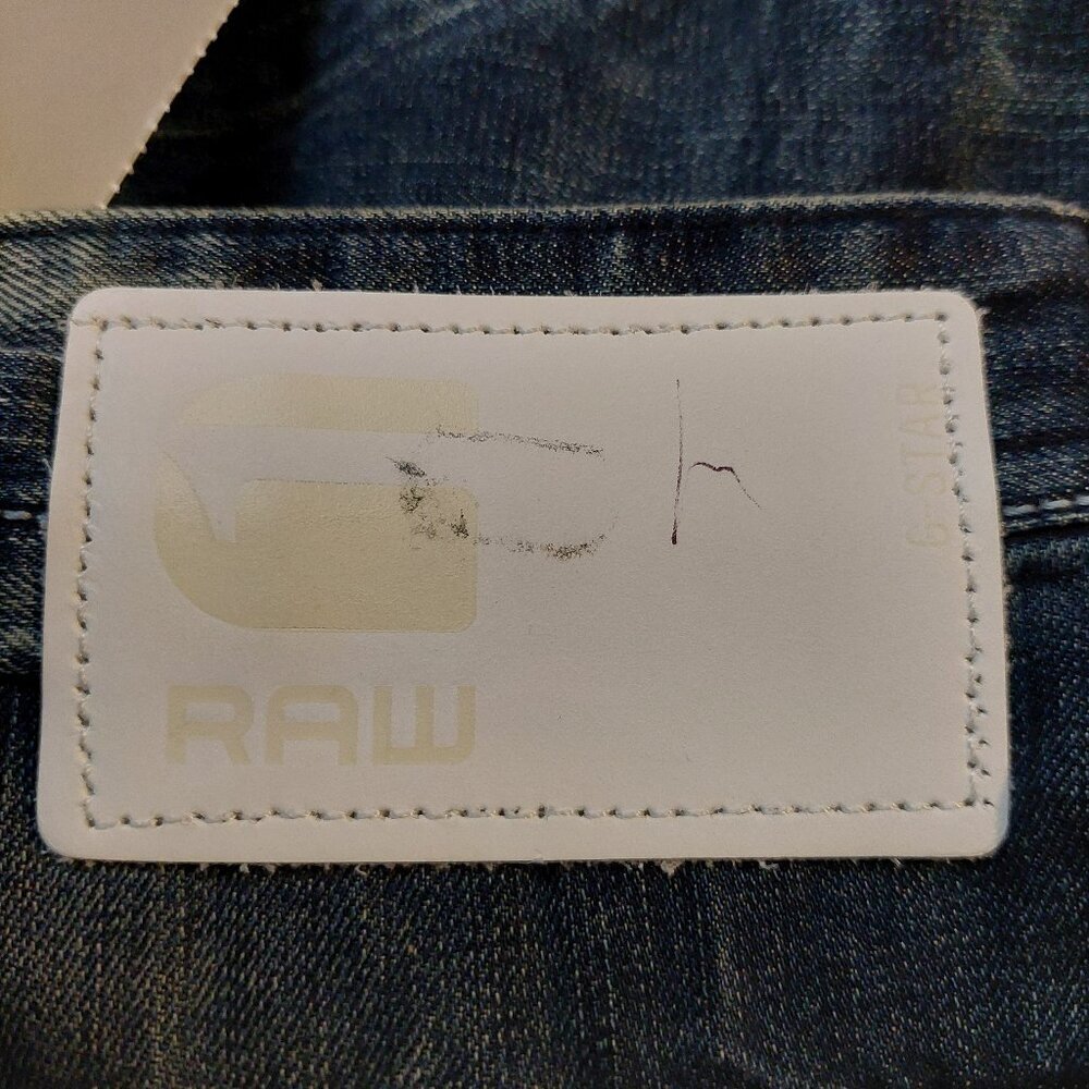 Retro Vintage G-Star Raw Lynn Loose Tapered Destroyed Denim Blue Jeans Sz 26 NWT - Picture 11 of 11